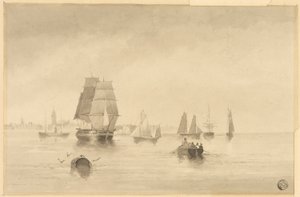 Rye - zuidkust bij Hastings door Edward William Cooke