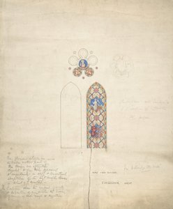 Ontwerp voor glas-in-loodramen in Ditteridge Church, ca. 1859