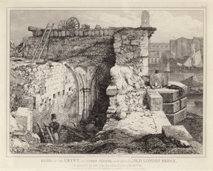 Ruïnes van de St Thomas Kapel op de Oude London Bridge