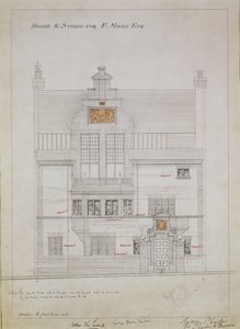 Werktekening voor Huis en Studio voor F. Miles Esq, Tite Street, Chelsea, 1878-79