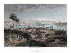 Valparaiso, Chili, 1840 door Edward Willmann