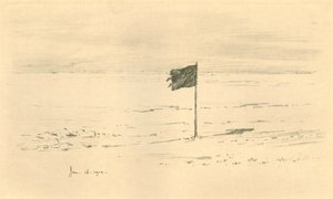 Zwarte Vlag Kamp. - Amundsens Zwarte Vlag Binnen Enkele Mijlen van de Zuidpool, 1912, 1913 door Charles Edward Wilson