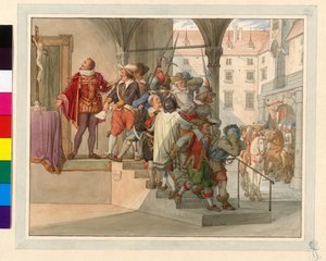 Een Afvaardiging van de Oostenrijkse Protestantse Stands voor Keizer Ferdinand II. 1619 (Sturmverzoek) door Edward von Steinle
