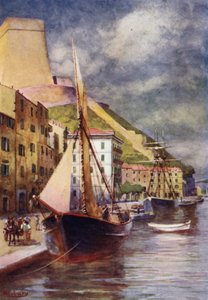 Corsica: De haven, Bonifacio door Edwin Arthur Norbury