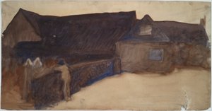 Een boerenerf door Edwin Austin Abbey