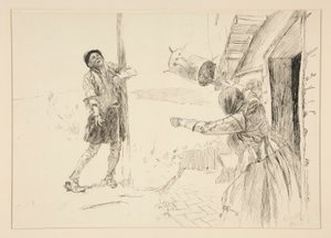 Christopher Sly, illustratie voor Inleiding, Scene ii, Taming of the Shrew door Edwin Austin Abbey