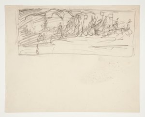 Compositie studie voor De zoektocht naar de Heilige Graal (serie van vijftien schilderijen voor de Boston Public Library, voltooid in 1901)