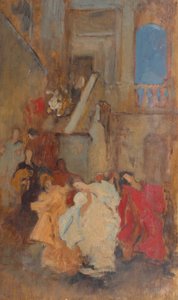 Compositorische Studie, mogelijk voor A Measure door Edwin Austin Abbey