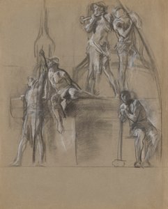 Compositorische studie voor figuren van mijnwerkers