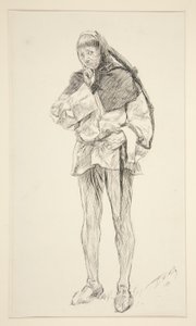 Costard, uit Act I, Scene i, Liefde door Edwin Austin Abbey