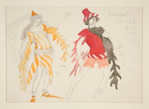 Dansers, kostuumschets voor Henry Irving door Edwin Austin Abbey
