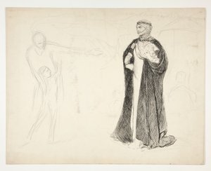 Vroege studie voor Koning Jan door Edwin Austin Abbey