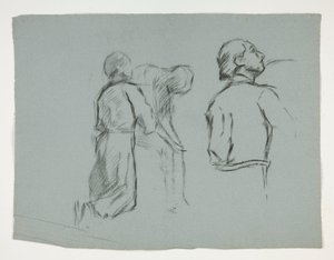 Figurenstudies voor de ridderslag van Sir Galahad, uit De zoektocht naar de Heilige Graal (een serie van vijftien schilderijen voor de Boston Public Library, voltooid in 1901) door Edwin Austin Abbey