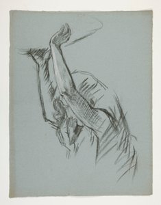 Figurenstudie voor Kasteel van de Graal, uit De Zoektocht naar de Heilige Graal (een serie van 15 schilderijen voor de Boston Openbare Bibliotheek, voltooid in 1901) door Edwin Austin Abbey