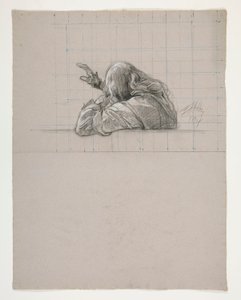 Figurenstudie voor Koning Arthur door Edwin Austin Abbey