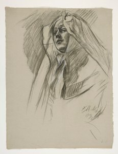 Figurenstudie voor de jeugd van Galahad, uit De zoektocht naar de Heilige Graal (serie van 15 schilderijen voor de Boston Public Library, voltooid in 1901) door Edwin Austin Abbey