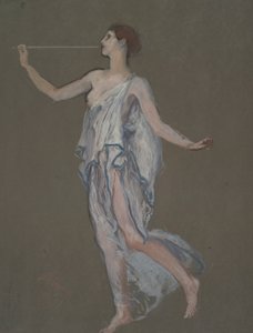 Figurenstudie voor de figuur van Roem(?)