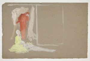 Groep figuren (onbekende illustratie) door Edwin Austin Abbey