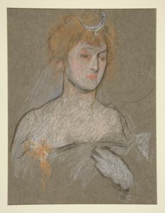 Hoofd en schouders van vrouw, Kroning van Edward VII portret door Edwin Austin Abbey