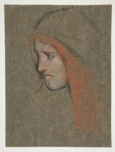 Hoofd van Cordelia, uit King Lear door Edwin Austin Abbey