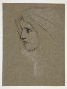 Hoofd van Cordelia, uit King Lear door Edwin Austin Abbey