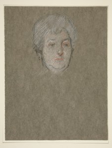 Hoofd van oudere vrouw voor Kroning van Edw. VII door Edwin Austin Abbey