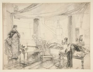Hermione smeekt Polixenes (studie voor .1122) - Act I, Scene II, The Winter