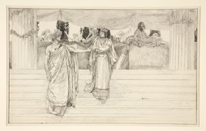Hermione smeekt Polixenes - Acte I, Scène II, De Winter door Edwin Austin Abbey