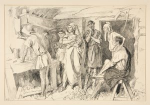 In kweepeer door Edwin Austin Abbey