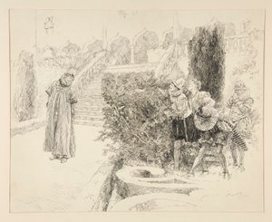Malvolio vindt de brief, illustratie voor Act II, Scene v, Twelfth Night