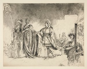 Huwelijksmorgen van Theseus en Hippolyta (studie voor .1036) - Enter Theseus, uit Een Midzomernachtsdroom