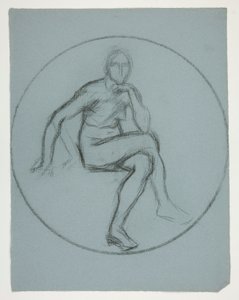 Medailonstudie voor muurschildering in het staatskapitoolgebouw in Harrisburg, Pennsylvania, 1902-1911 (voltooid door John Singer Sargent) door Edwin Austin Abbey