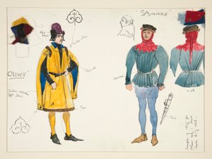 Olivier en Amiens, kostuumschets voor Henry Irving
