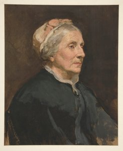 Portret van een oudere vrouw (onbekende zitter) door Edwin Austin Abbey