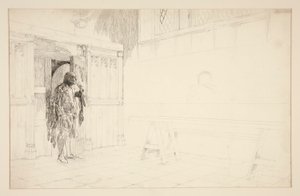 Voorlopige schets voor Merry Wives of Windsor door Edwin Austin Abbey