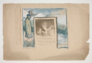 Voorlopige schets voor een tegelhaardomlijsting door Edwin Austin Abbey