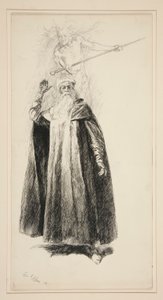 Prospero en Ariel, illustratie voor Act V, Scene i, The Tempest