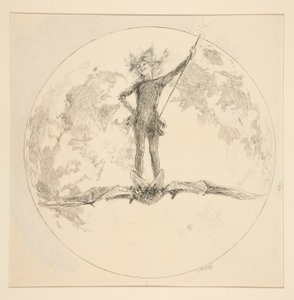 Puck, illustratie voor Act II, Scene ii, Een Midzomernachtsdroom door Edwin Austin Abbey