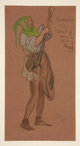 Sadlers kostuum, kostuumschets voor Henry Irving door Edwin Austin Abbey
