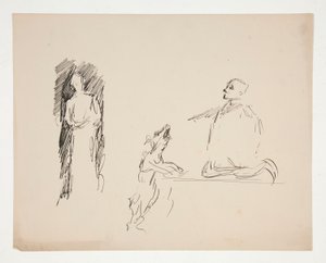 Blad met figuurstudies