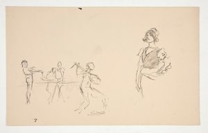 Blad met schetsen door Edwin Austin Abbey