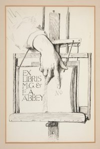 Schets voor Ex Libris: M.G. & E.A. Abbey door Edwin Austin Abbey