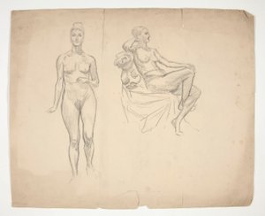 Schets van een Model in Twee Houdingen door Edwin Austin Abbey