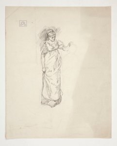Schets van een vrouw - onbekende illustratie door Edwin Austin Abbey