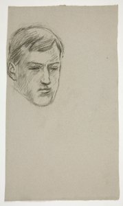 Schets van een jonge man (onbekende zitter) door Edwin Austin Abbey