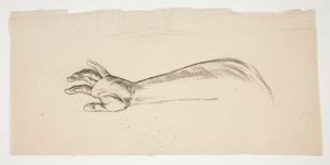Schets van een arm en hand door Edwin Austin Abbey