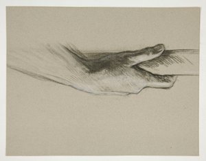 Schets van een hand die een paal vasthoudt door Edwin Austin Abbey