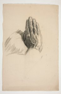Schets van twee handen, gevouwen in gebed