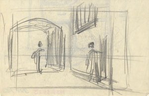 Straatscène met figuren (recto); Architecturale studie (verso)