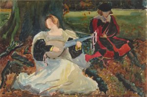 Studies voor door Edwin Austin Abbey